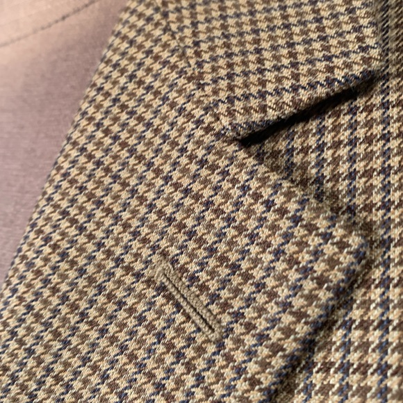 Vintage Micro Houndstooth Polo Ralph Lauren Champagne, two button blazer 46R - Picture 3 of 7